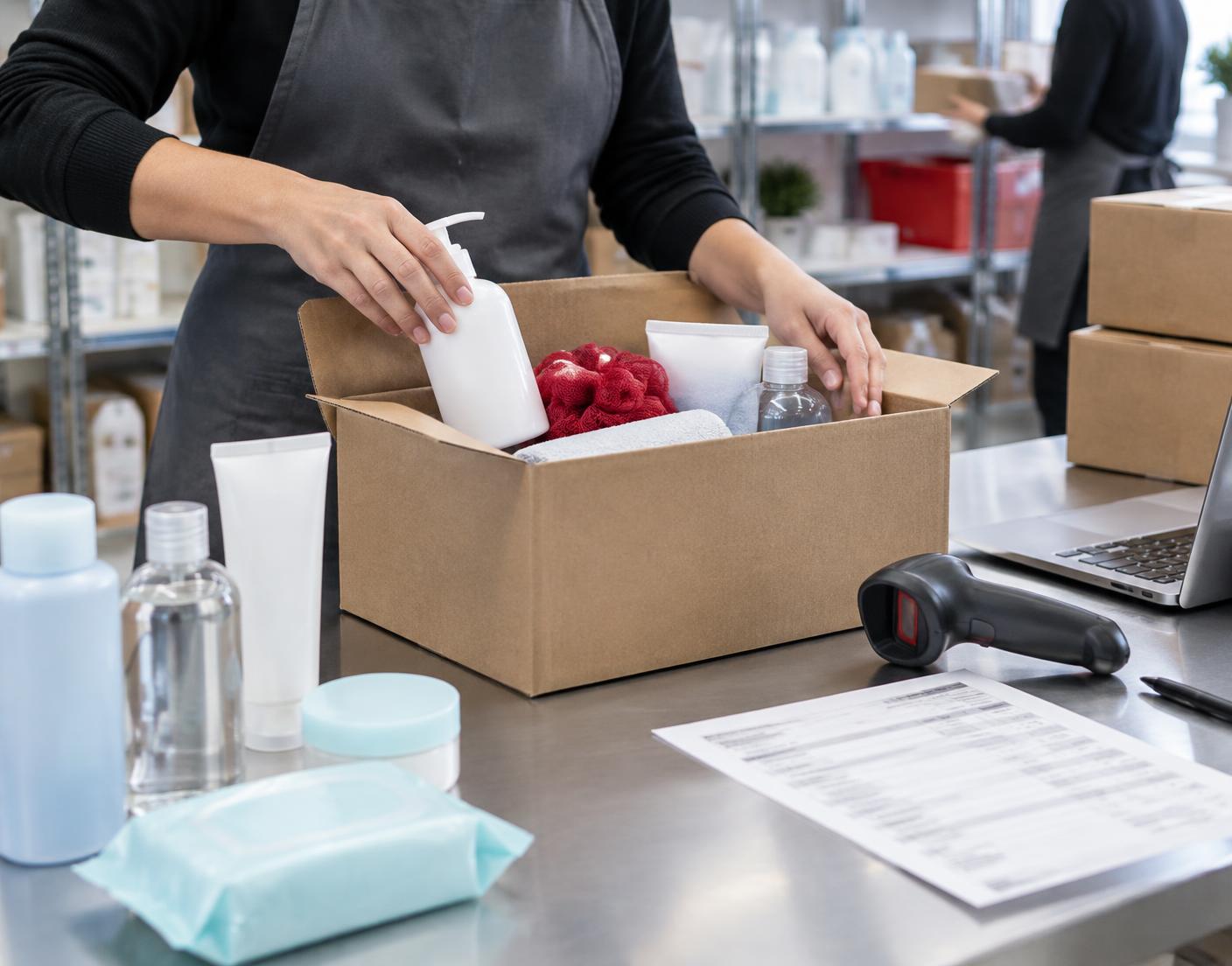 Preparación coordinada de productos para un pedido comercial